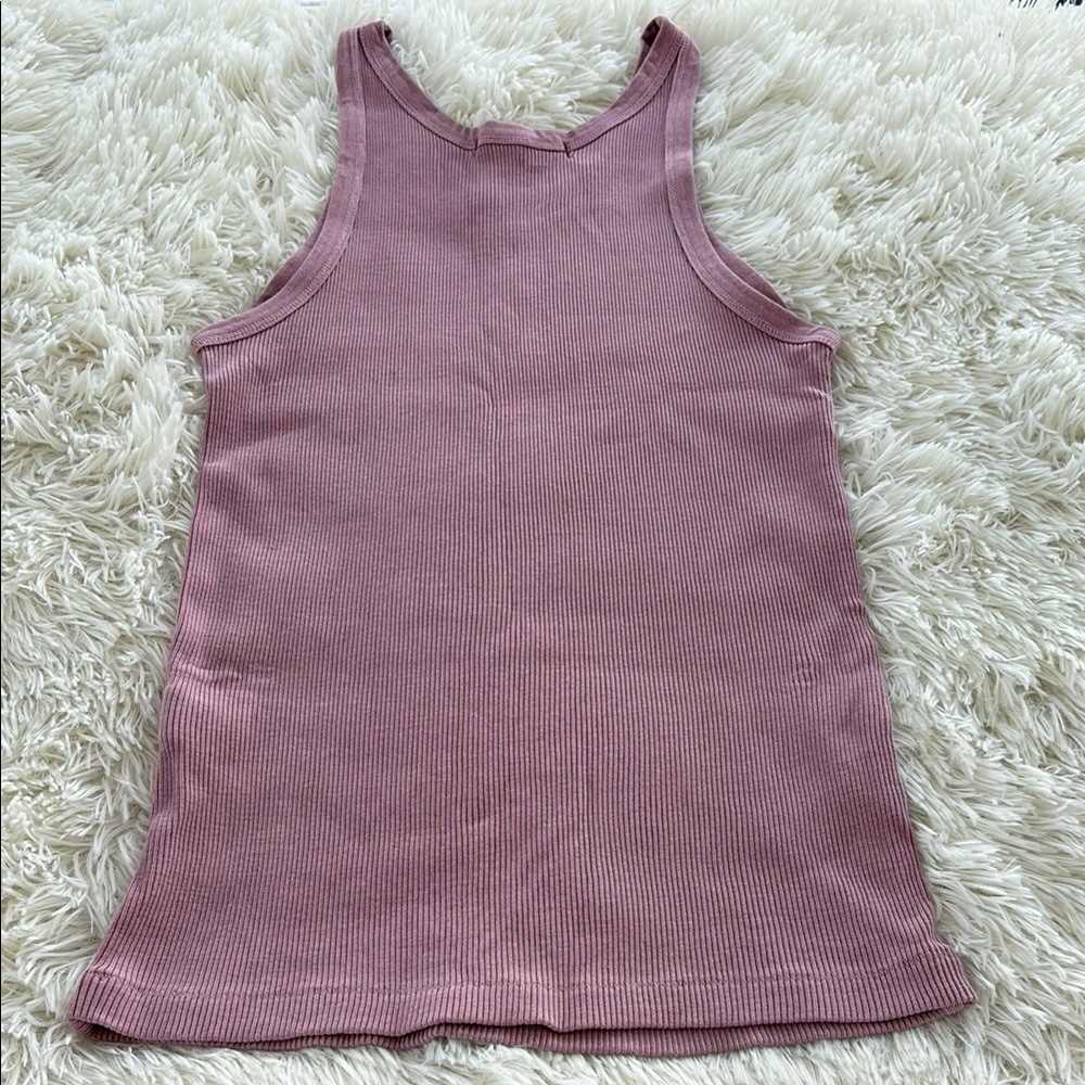Pink Ribbed Tank Top - Picture 3 of 5